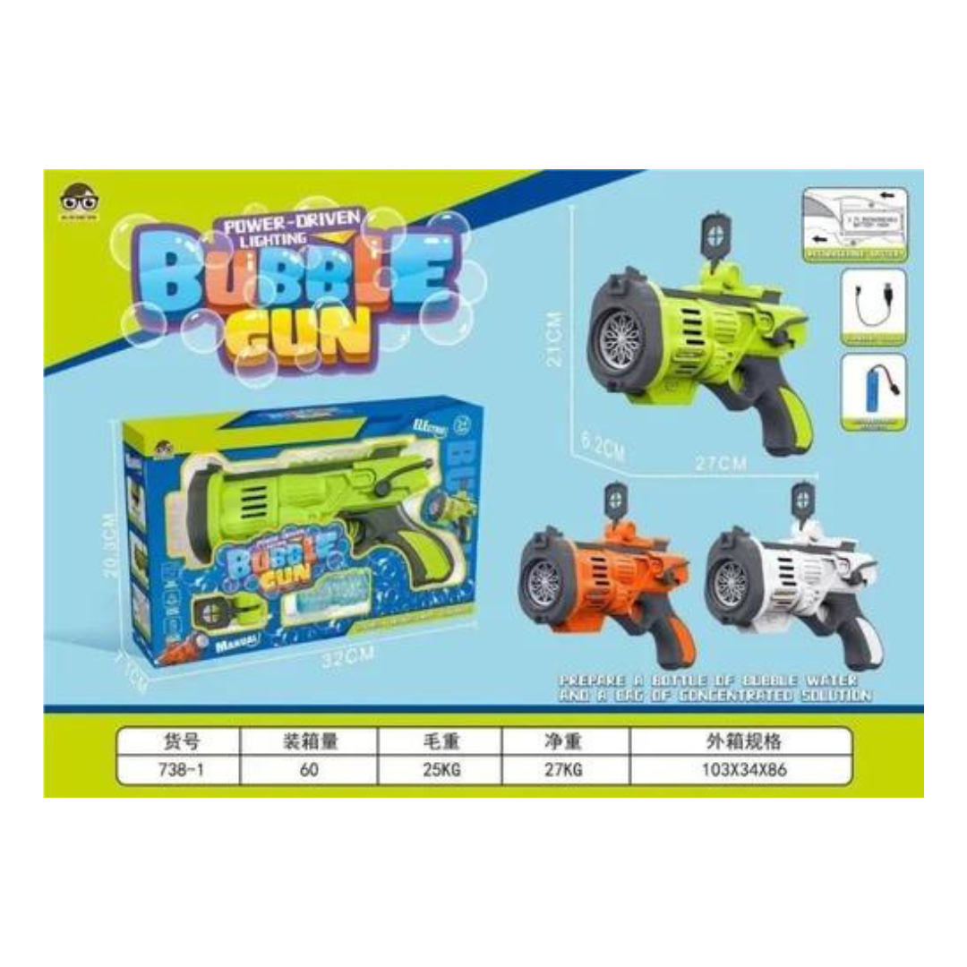 Power Driven Lightning Bubble Gun